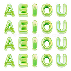 50 pièces 5 styles placage uv perles acryliques opaques&nbsp;PACR-TA0001-31C