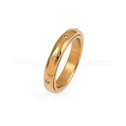 Вращающиеся кольца для пальцев из нержавеющей стали 304 со стразами&nbsp;LS-RJEW-A074-01C-G