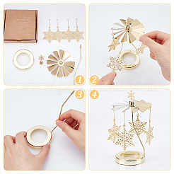 430 и 201 вращающийся подсвечник для чайной свечи из нержавеющей стали DJEW-WH0039-24G