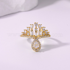 Женские кольца на палец из латуни с микропаве и кубическим цирконием&nbsp;LK0188-1