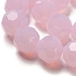 模造翡翠ガラスビーズスタンド  ファセット（32ファセット）  ラウンド  パールピンク  10mm  穴：1.8mm  約66~68個/連  24.02''~24.13''（61~61.3センチメートル）&nbsp;EGLA-A035-J10mm-D02