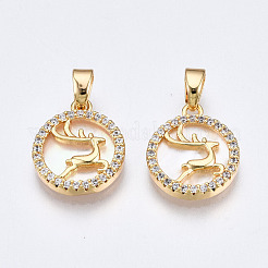 Латунные микропаве прозрачные кубические циркониевые подвески&nbsp;KK-Q277-006-NF