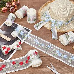 12 ярд полиэстеровой шелковой ленты для вышивки 6 стилей DIY-NB0014-02A