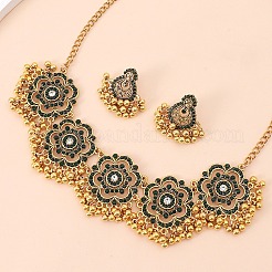 Ожерелья с подвесками из цветочного сплава и серьги-гвоздики FS-WGA9B77-01