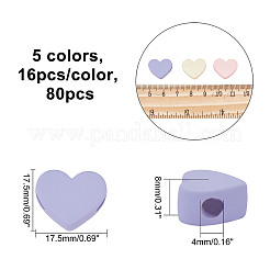 80 шт. 5-х цветные прорезиненные непрозрачные акриловые бусины MACR-CA0001-30