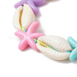 Натуральные смешанные бусины из ракушек каури плетеные браслеты из бисера&nbsp;BJEW-JB11785