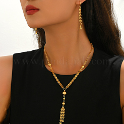 Винтажные серьги и колье из сплава с полыми круглыми кисточками для женщин&nbsp;GB9842