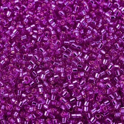 MIYUKIデリカビーズ  シリンダー  日本製シードビーズ  11/0  （db1340)ダイシルバーライニングフクシア  1.3x1.6mm  穴：0.8mm  約2000個/10g&nbsp;X-SEED-J020-DB1340