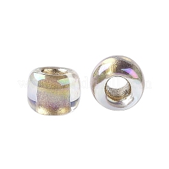 TOHOラウンドシードビーズ  日本製シードビーズ  （994)つの金箔で裏打ちされたabクリスタル  8/0  3mm  穴：1mm  約222PCS /ボトル  10 G /ボトル&nbsp;SEED-JPTR08-0994