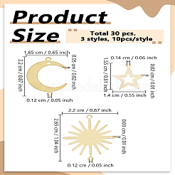 30 шт. 3 стиля латунные и железные соединительные подвески-звенья&nbsp;FIND-LP0007-86