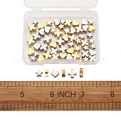 真鍮ビーズ  ハート＆スター＆クロス  プラチナ·ゴールデン  68x52x11mm  60個/箱&nbsp;KK-CD0001-03