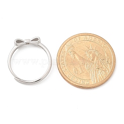 925 регулируемое кольцо-бантик из стерлингового серебра для женщин&nbsp;RJEW-R008-02S-02