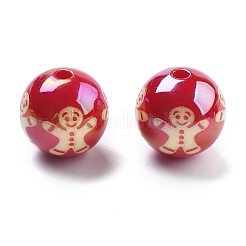 Perlas acrílicas con revestimiento UV y temática navideña&nbsp;OACR-M022-08
