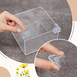 プラスチック製の衝突防止保護コーナー  三角形  透明  26x26x15mm  溝：6mm&nbsp;FIND-WH0199-428C-02