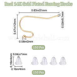 150шт латунный крючок для сережек KK-BBC0008-30