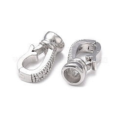 Реечное покрытие латунь микро паве прозрачный кубический цирконий складные застежки&nbsp;LS-KK-E080-02P