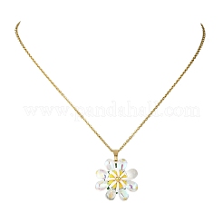 Colgante de flor con cuentas de vidrio y arcilla polimérica hecho a mano&nbsp;NJEW-MZ00119-01