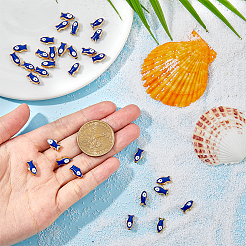 Бусины из эмалированного сплава с легким позолоченным покрытием ENAM-WH0001-24