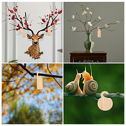 40 шт. 4 пустых деревянных этикетки для растений AJEW-CA0003-79