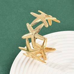 女性用304ステンレススチールカフバングル  ヒトデ  ゴールドカラー  1-1/4インチ（3.1cm）  内径：1-7/8インチ（4.9cm）x2-1/4インチ（5.7cm）&nbsp;LS-BJEW-D356-01G