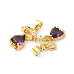 Настоящие 16к позолоченные латунные подвески с микропаве и кубическим цирконием ZIRC-L103-055G