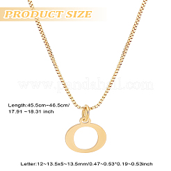 Collier avec pendentif lettre en acier inoxydable 304&nbsp;NJEW-LP0001-38O-G
