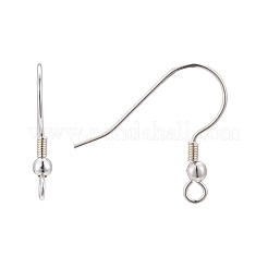 925スターリングシルバーピアスフック  カン付き  スタンプ925個付き  銀  14.5x15x2.5mm  穴：1.2mm  ピン：0.7mm&nbsp;X-STER-K167-052S