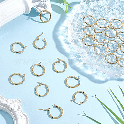 12 paire de boucles d'oreilles créoles en acier inoxydable 304&nbsp;EJEW-BBC0002-38B