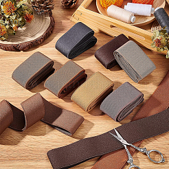 10 ярд 10-цветной полиэстеровой ультраширокой толстой плоской резинки&nbsp;EC-BC0001-41