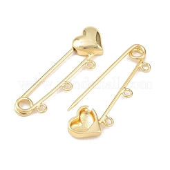 Латунная фурнитура для броши в форме сердца KK-Z132-01G-01