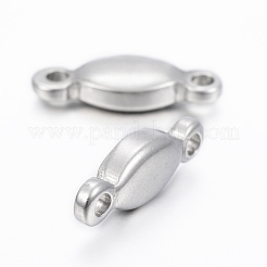 変色しにくい304ステンレススチールリンクコネクター  オーバル  ステンレス鋼色  19x6.5x3.5mm  穴：2mm&nbsp;STAS-G179-28P