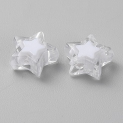 透明なアクリルビーズ  二層ビーズ  スター  透明  9x9.5x4mm  穴：2mm  約30個/袋&nbsp;TACR-CJC0002-03E