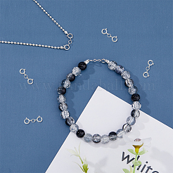 6 шт. 925 двойных пружинных кольца из стерлингового серебра STER-DC0001-17P