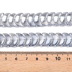 電気メッキガラスビーズセット  ムーン  ライトスチールブルー  9x14x7mm  穴：0.9mm  約99~101個/連  35.08~36.36''（89.1~90.9センチメートル）&nbsp;EGLA-T021-07K
