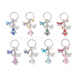 8 шт. 8-цветная эмалевая сплавная подвеска с акриловыми брелоками&nbsp;KEYC-JKC01346