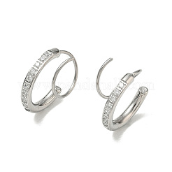 Pendientes de acero inoxidable 304 con rhinestone&nbsp;SA-CBACF51-10P