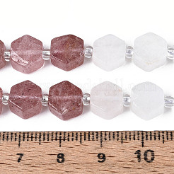 Нити бусин из натурального клубничного кварца G-T144-17B-02