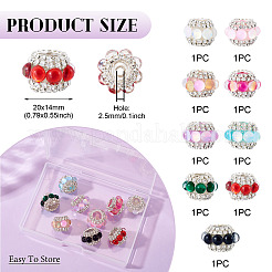 9 шт. 9-х цветные блестящие акриловые стразы круглые бусины&nbsp;OACR-TA0003-92B