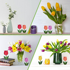 6шт 6-х цветный тюльпан ПВХ украшение для витрины&nbsp;DJEW-WH0042-102