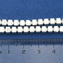 Гальванические нити из синтетических немагнитных гематитовых бусин G-H020-I01-04