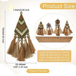 10 шт. 5-х стилевые подвески из сплава с кисточками FIND-CJ0004-37