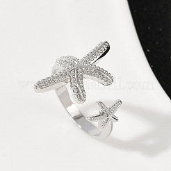 Латунные открытые манжеты для женщин RJEW-R032-05P