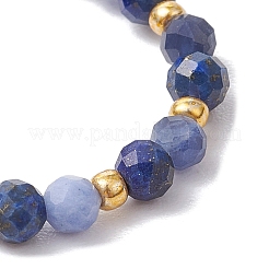 Anillos elásticos con cuentas de sodalita natural&nbsp;RJEW-JR00867-01