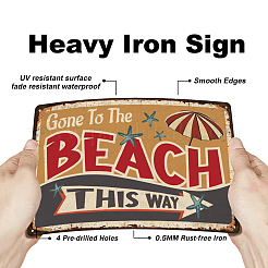 Старинный металлический оловянный знак&nbsp;AJEW-WH0189-448