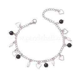 Браслеты-цепочки с подвесками из нержавеющей стали 304 для женщин BJEW-JB12037