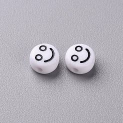 Perle acriliche bianche opache&nbsp;MACR-N008-42-C01