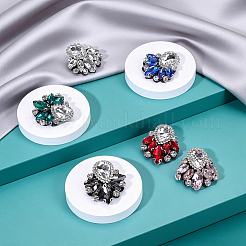 12 pièce de broderie strass en verre bicolore à coudre&nbsp;PATC-PH0001-82