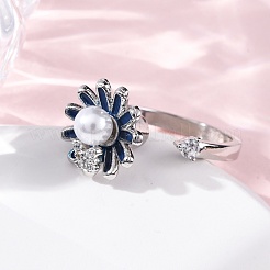 Открытые манжеты из латуни с микропаве и прозрачным фианитом&nbsp;RJEW-S624-01P