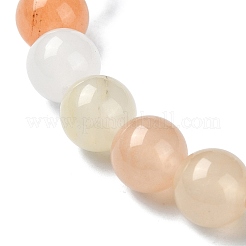 Bracelets extensibles en perles de jade de soie dorée naturelle rondes de 8 mm pour femmes&nbsp;BJEW-JB10924