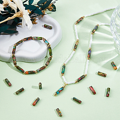 1 нить синтетических золотых бусин императорской яшмы&nbsp;G-PA0001-60